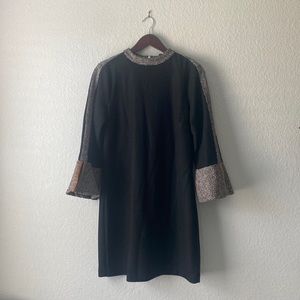 THML jute black dress long sleeve